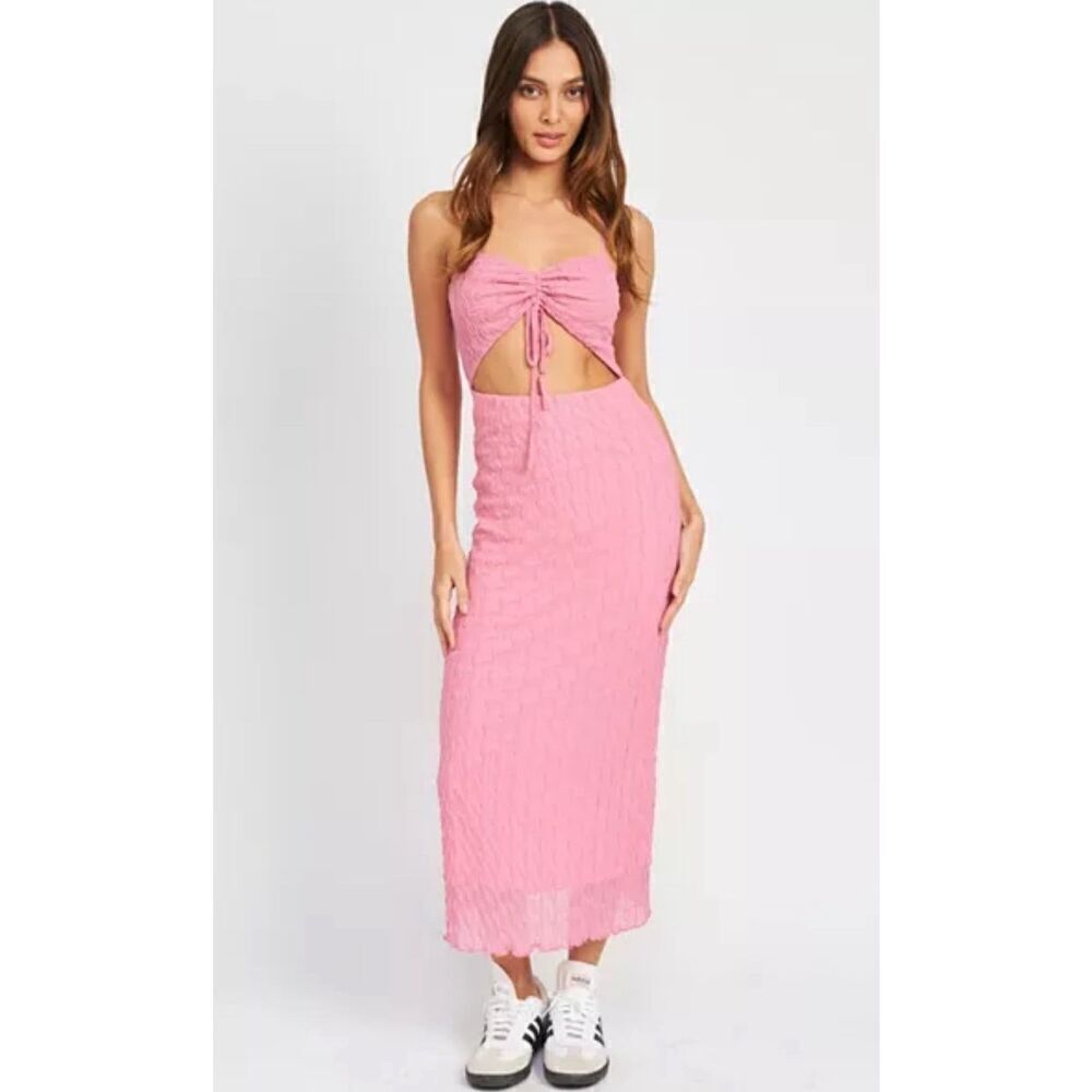 EMORY PARK Kennedy Midi Dress Pink Size Medium nwt (4162)